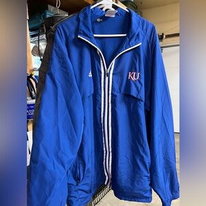 Adidas Kansas University Men’s Nylon Zip Up Jacket/ Last pic shows color best